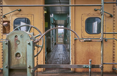 Rusty train in factory