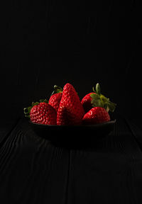 Close-up of strawberries in bowl