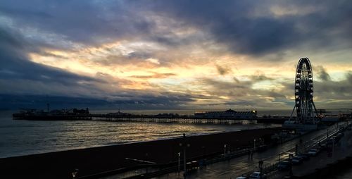Cloudy sky above sea at sunset