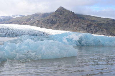 Glaciers of iceland, as seen from the water. stunning beauty.