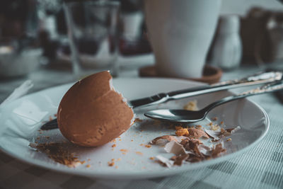 Close-up of breakfast on table