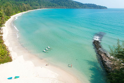 High angle view of beach