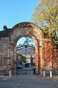 View of old building against clear sky