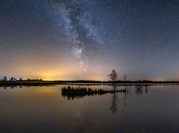 Starry sky by the lake