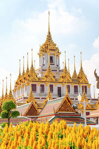 Temple building against sky