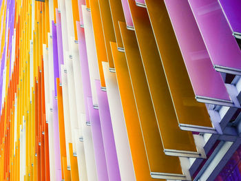High angle view of multi colored pencils