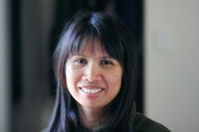 Close-up portrait of smiling woman