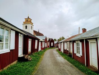 Old swedish village with red cottages