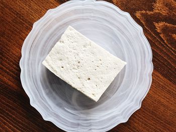 High angle view of bread on table