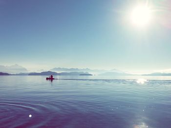Scenic view of lake against clear sky