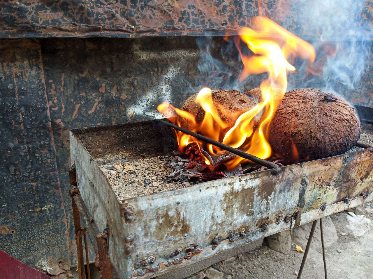 CLOSE-UP OF FIRE ON WOOD