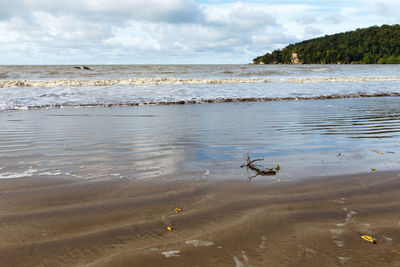 Scenic view of beach against sky