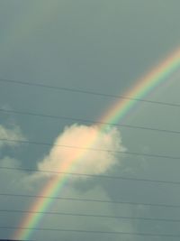 Low angle view of rainbow against sky