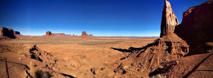 Panoramic view of monument valley