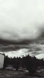 Scenic view of landscape against cloudy sky