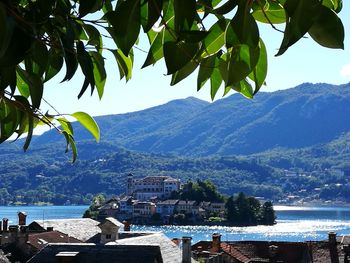 Scenic view of sea and mountains