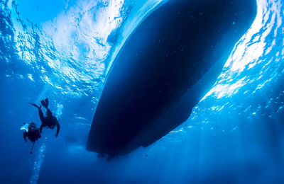 People swimming in sea