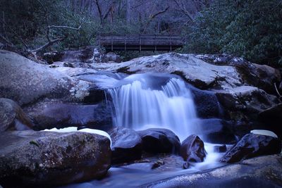 Scenic view of waterfall in forest