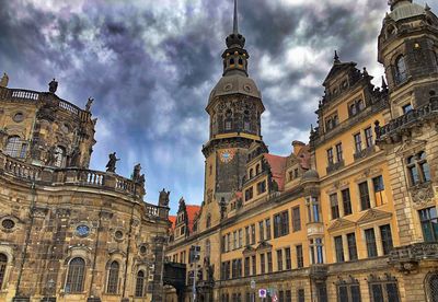 Low angle view of buildings against sky