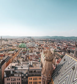 High angle view of buildings in city