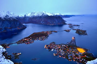 Lovely evening view on lofoten islands and reine town