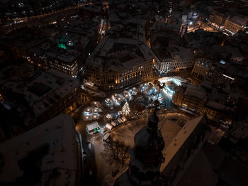 Night view of the winter riga old town