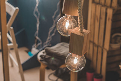 Close-up of illuminated lamp