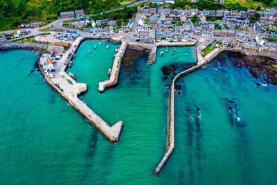 High angle view of harbour