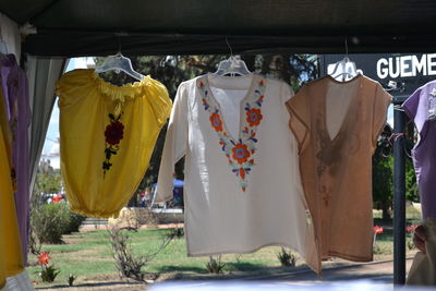 Clothes hanging on clothesline