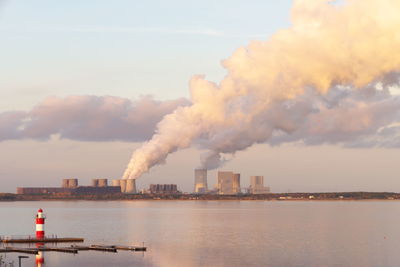 Power plant on lake