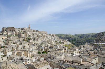 High angle view of townscape against sky