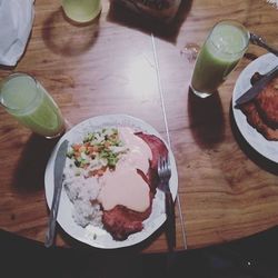 Close-up of food on table