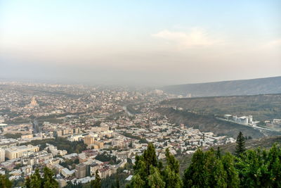 The holy trinity cathedral of tbilisi sameba and buildings in old tbilisi, republic of georgia