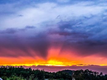 Scenic view of dramatic sky during sunset