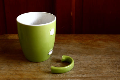 Close-up of coffee served on table