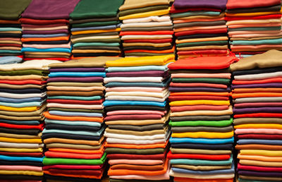 Full frame shot of multi colored textiles for sale