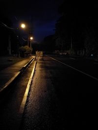 View of road at night