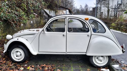 Vintage car on field