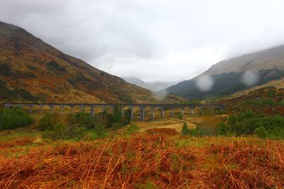 Scenic view of harry potter bridge glenfinnan against sky