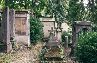 Empty alley of père lachaise cemetery in paris