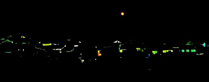 Illuminated lights at night