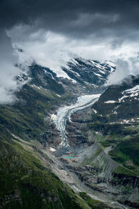 Scenic view of mountain range against sky