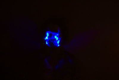 Close-up of illuminated light painting at night