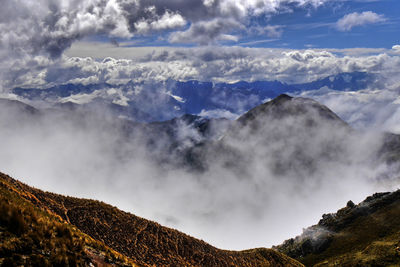 Scenic view of mountains against sky