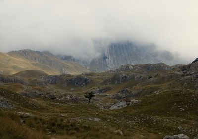 Scenic view of mountains against sky