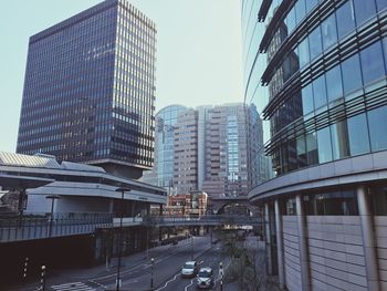 View of skyscrapers in city