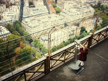Woman standing in city