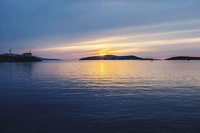 Scenic view of sea at sunset