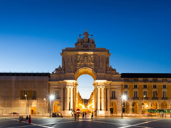 View of illuminated building at night