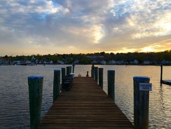 View of pier on lake